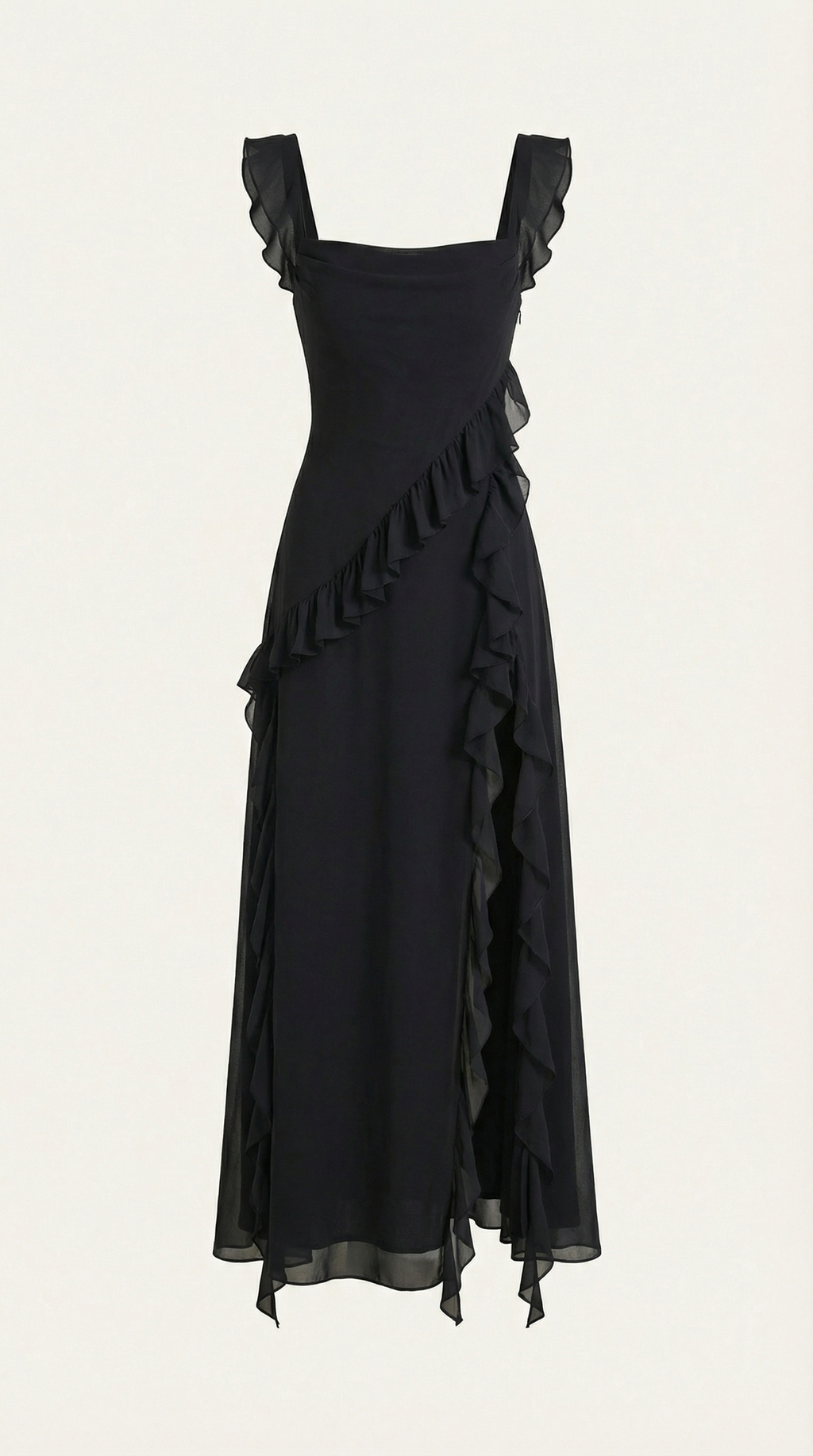 Vestido largo de Susan con volantes