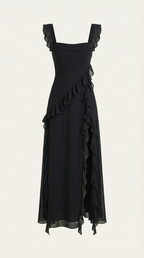 Vestido largo de Susan con volantes