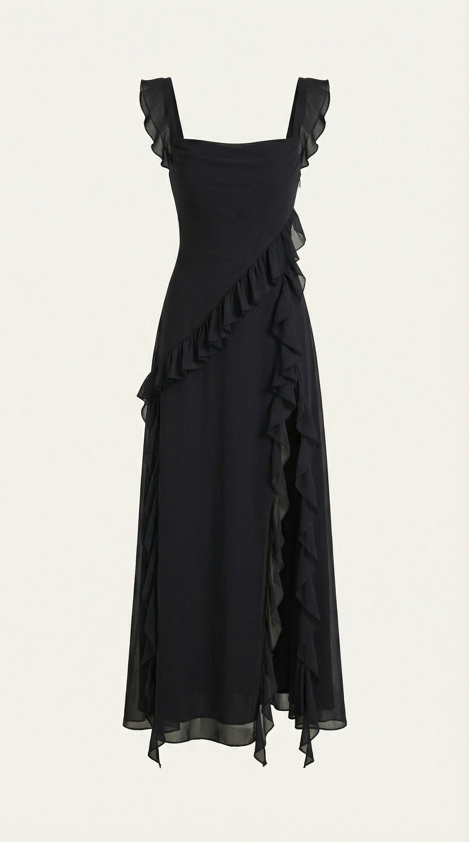 Vestido largo de Susan con volantes