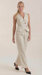 Elise | Traje elegante de dos piezas con escote en V para mujer