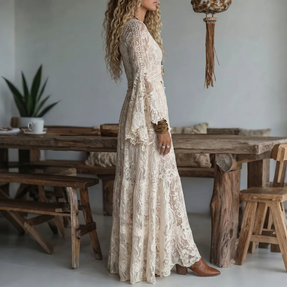 Lucasta - Vestido largo boho premium