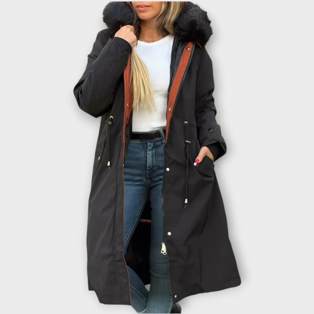 Parka Invernal Largo de Piel Sintética